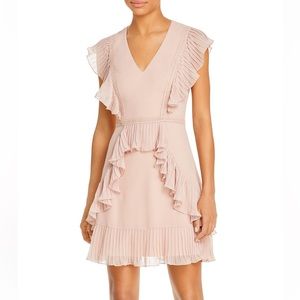 BCBGMAXAZRIA Pink Flounce Dress